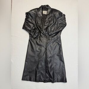 Vintage Sana Leather Trench Coat Size M